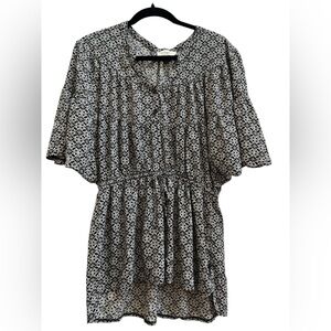 Umgee Oversized Boho Tunic Top Floral Babydoll Peasant Flowy Lagenlook M